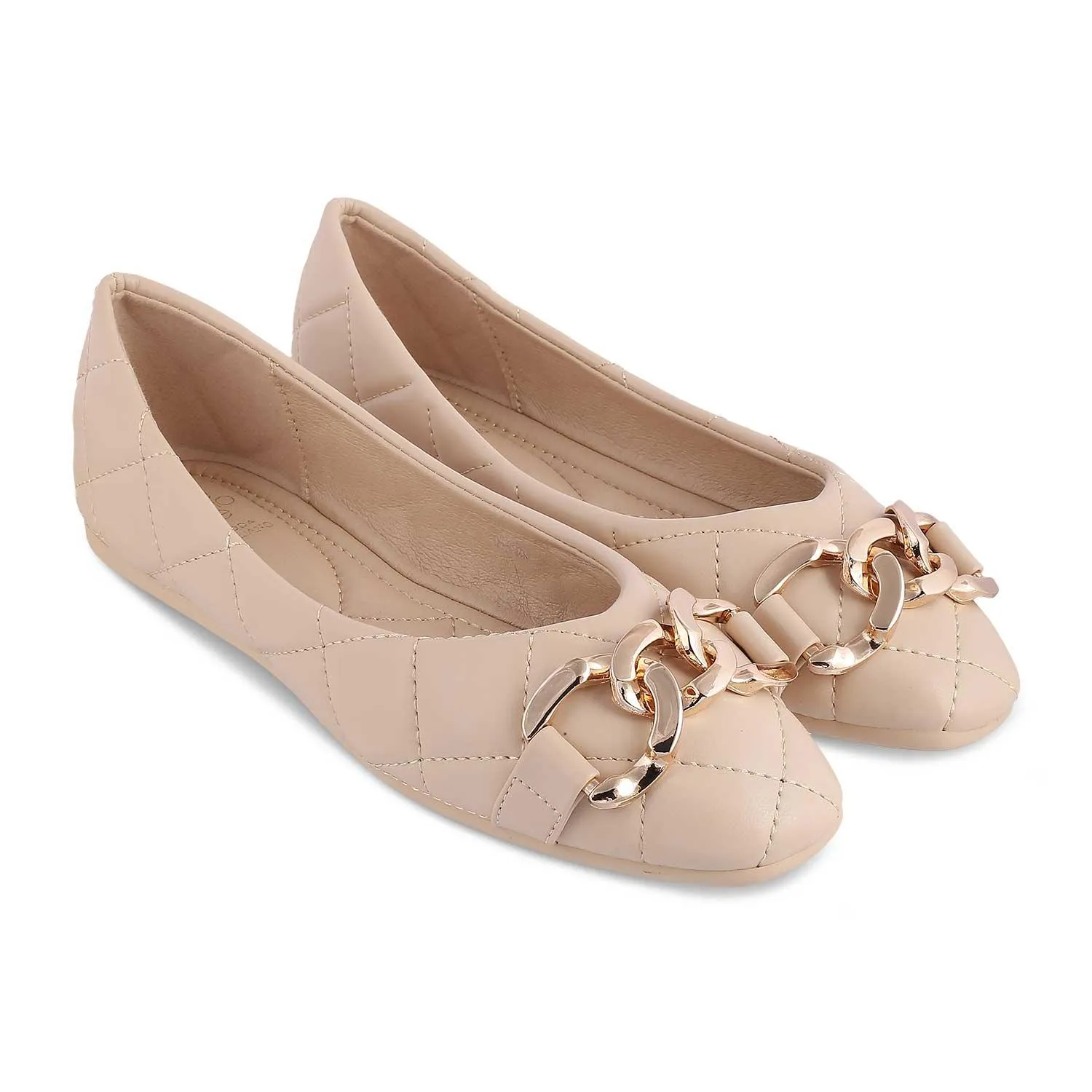 The Nuria Beige Women's Dress Ballerinas Tresmode