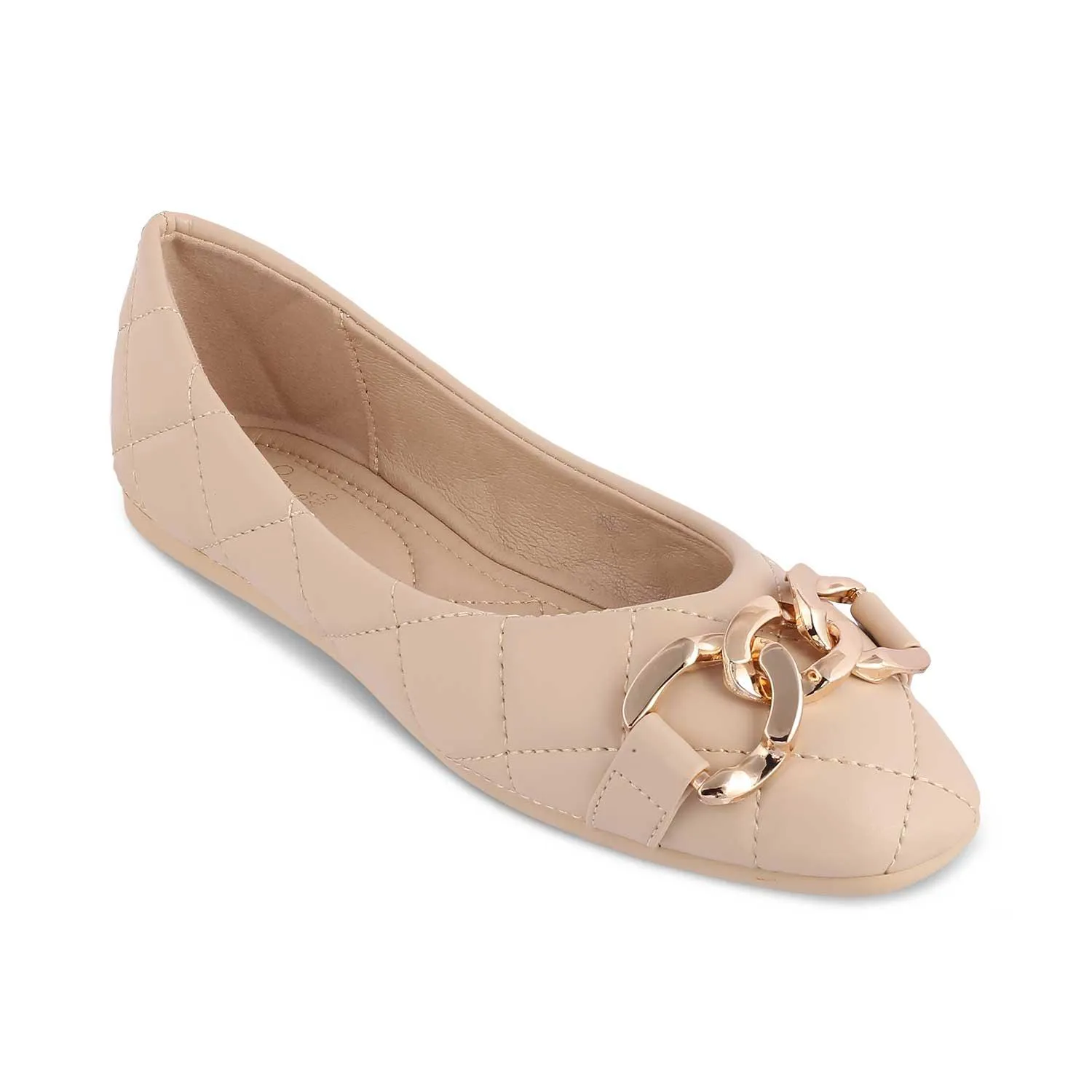 The Nuria Beige Women's Dress Ballerinas Tresmode