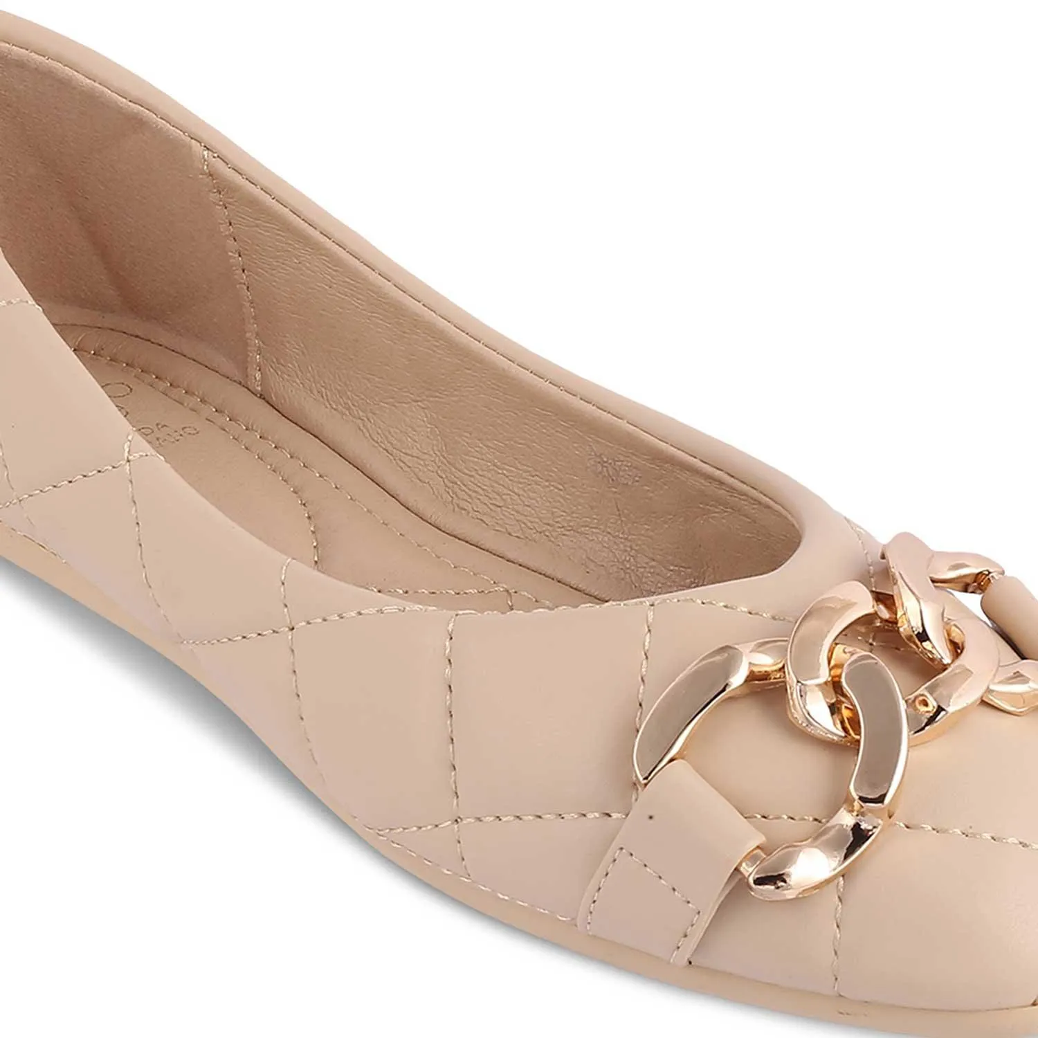 The Nuria Beige Women's Dress Ballerinas Tresmode