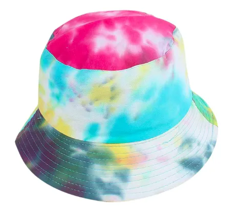 Tie Dye Bucket Hat - Blue Multi - 100% Cotton