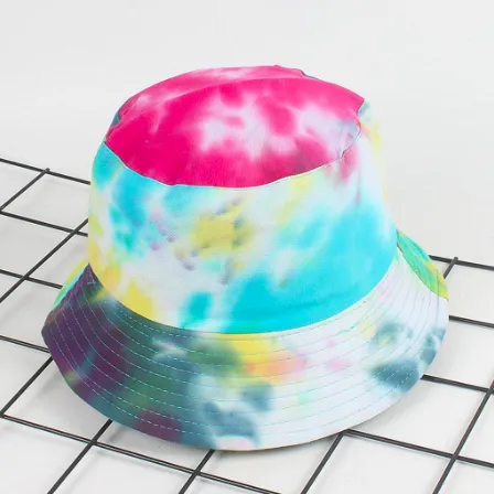 Tie Dye Bucket Hat - Blue Multi - 100% Cotton