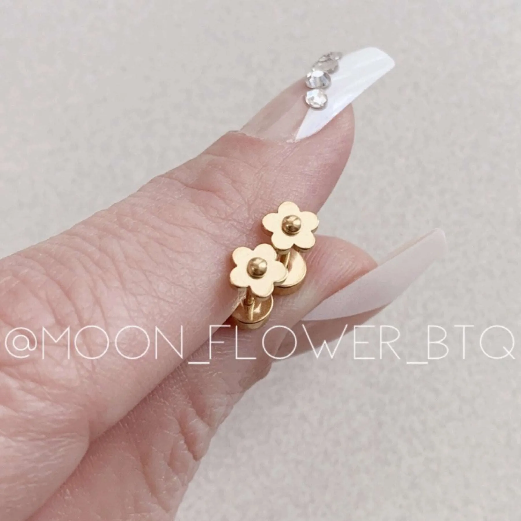 Tiny Gold Retro Hippie Flower Earrings