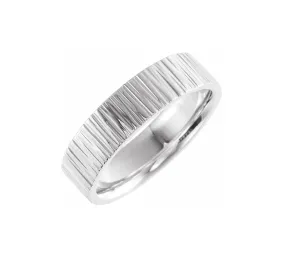 Tree Bark Pattern Platinum 6 MM