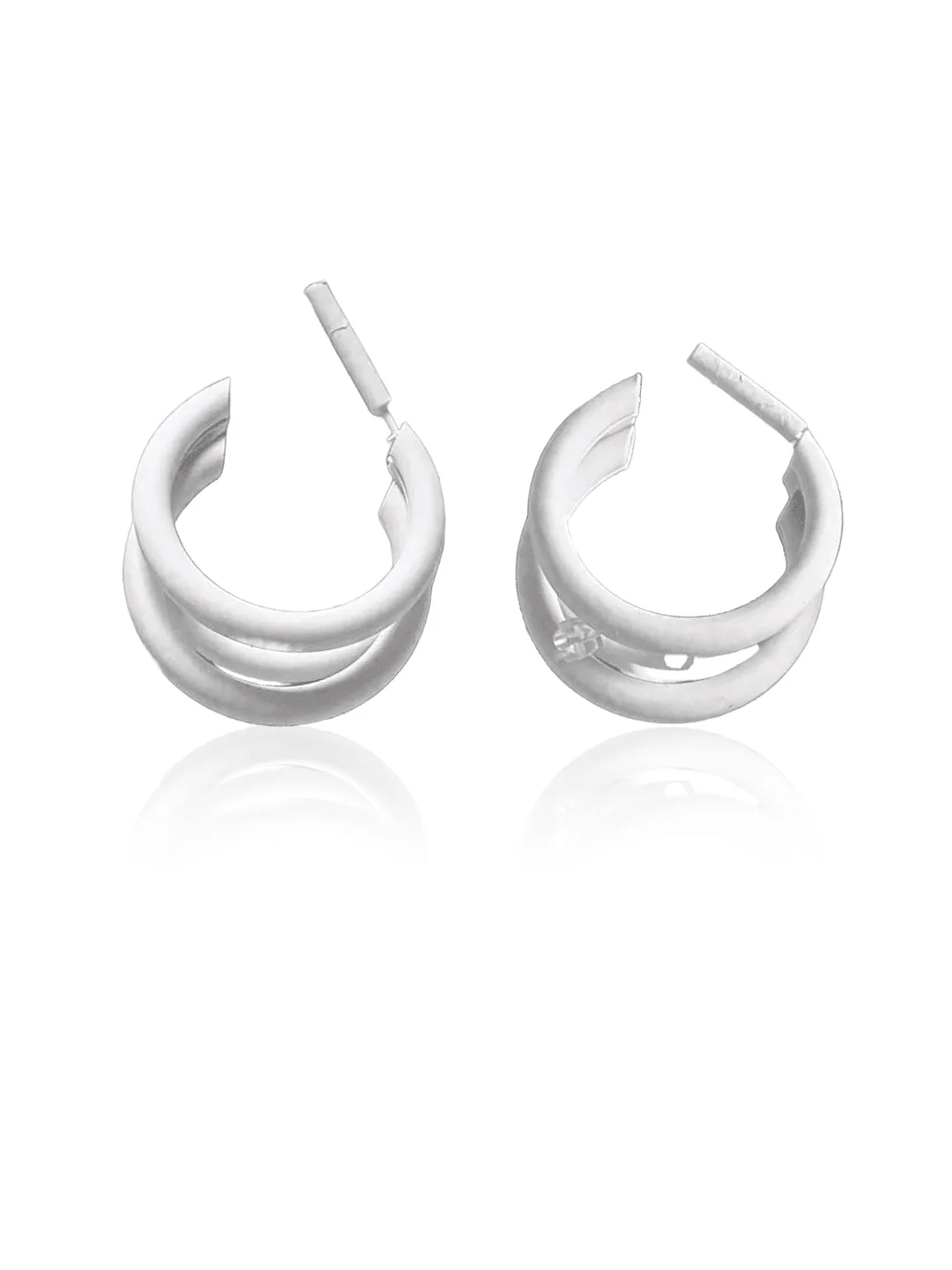 Triple Hoop Earrings White