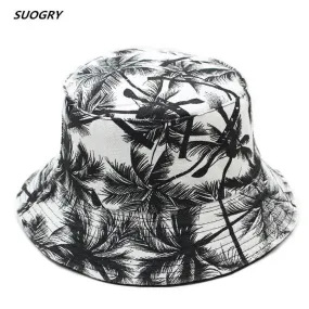 Two Side Reversible Coconut Tree Bucket Hat