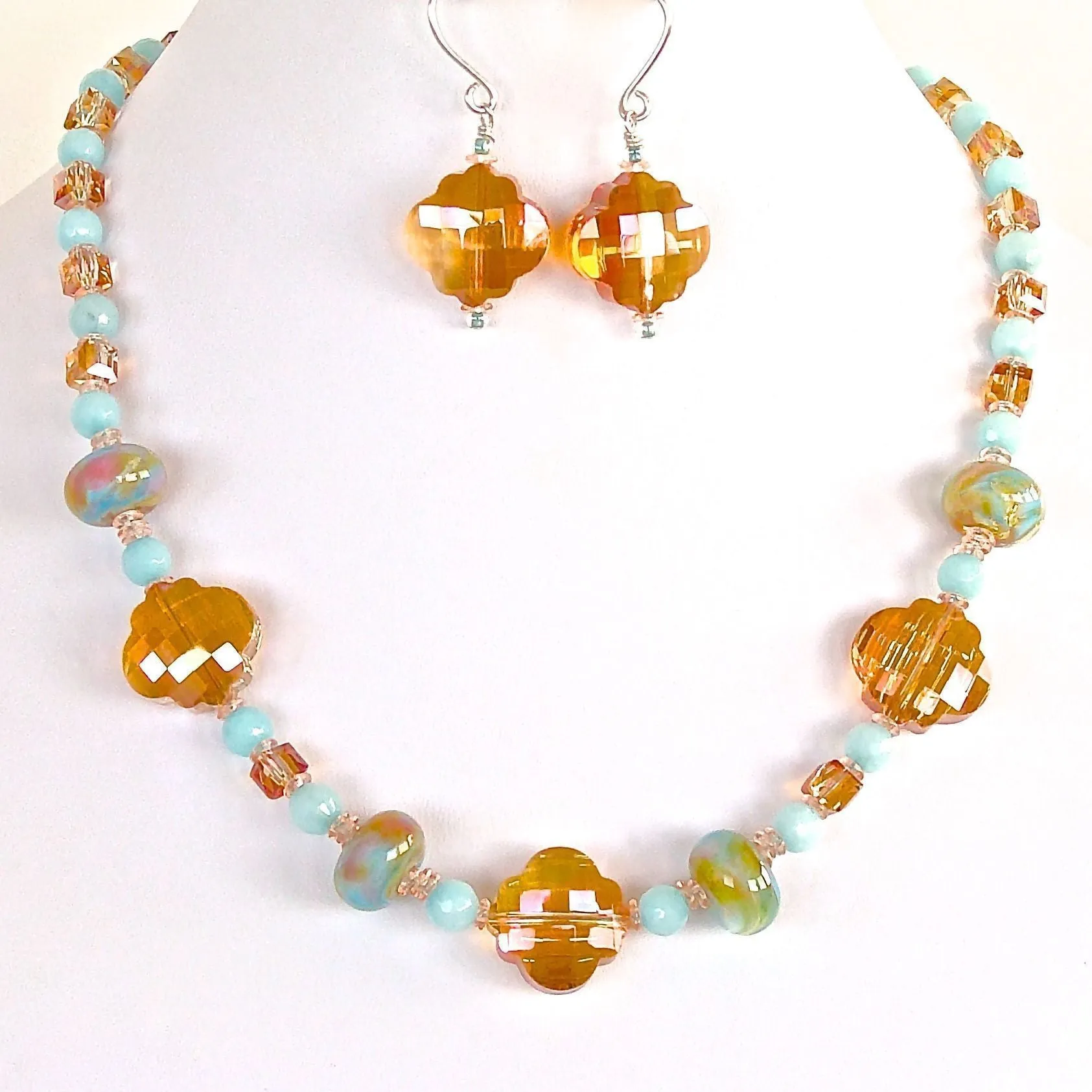 Unicorn: Artisan Glass and Crystal Necklace Set