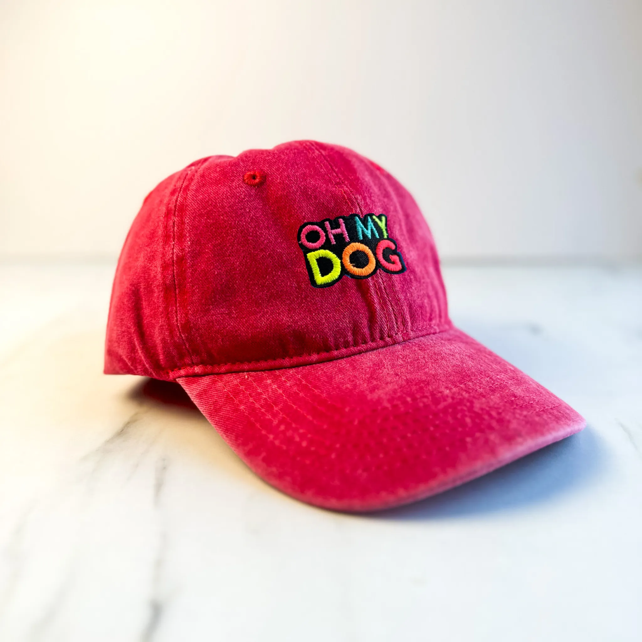 Unisex Embroidered OHMYDOG Cap | Red