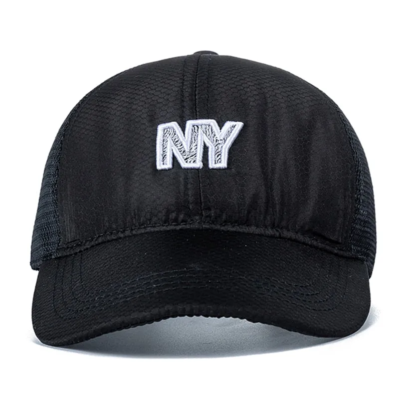 Unisex Stylish Cap Quick Dry Hats For Men & Women Fashion NY Embroidery Baseball Cap Outdoor Sports Streetwear Mesh Trucker Hat