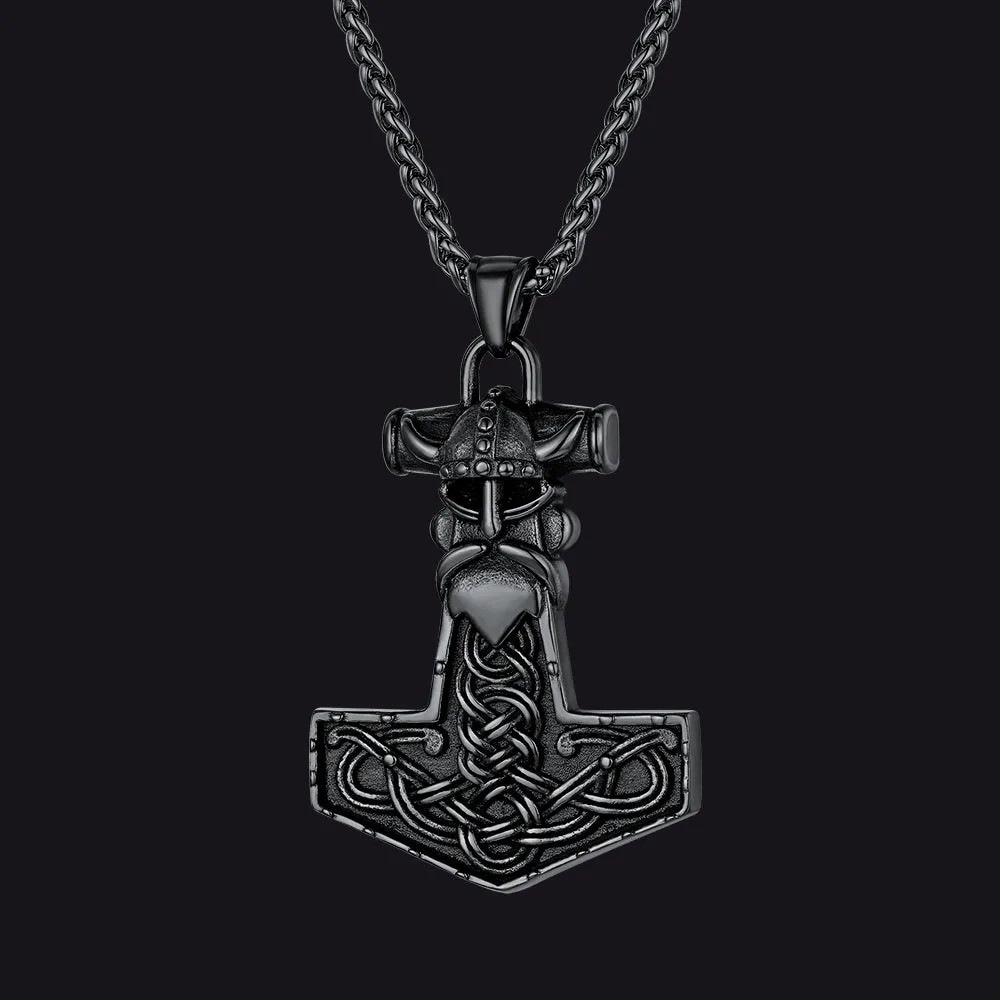 Viking Thor Hammer Necklace Odin Pendant For Men