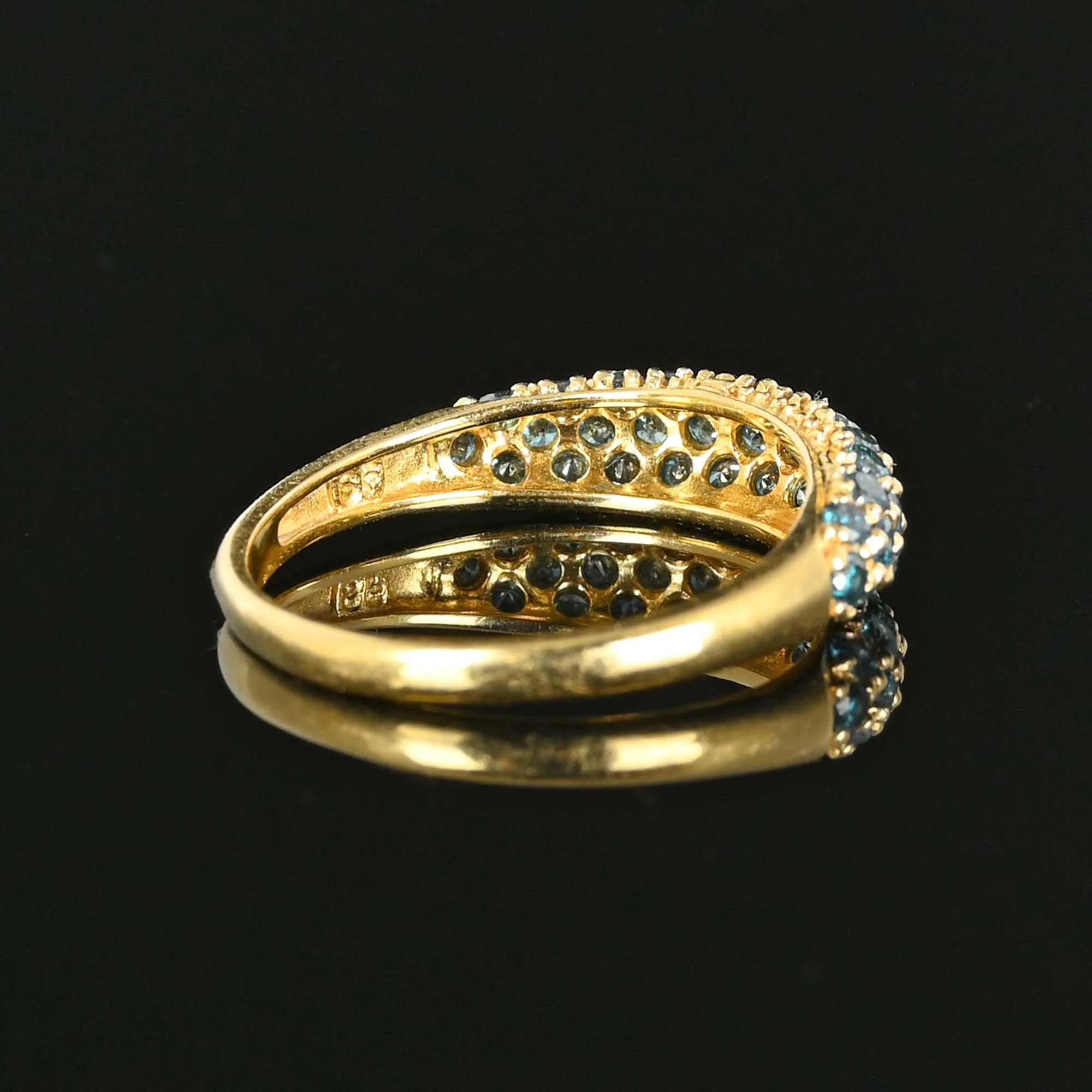 Vintage 14K Gold Blue Diamond Ring Band