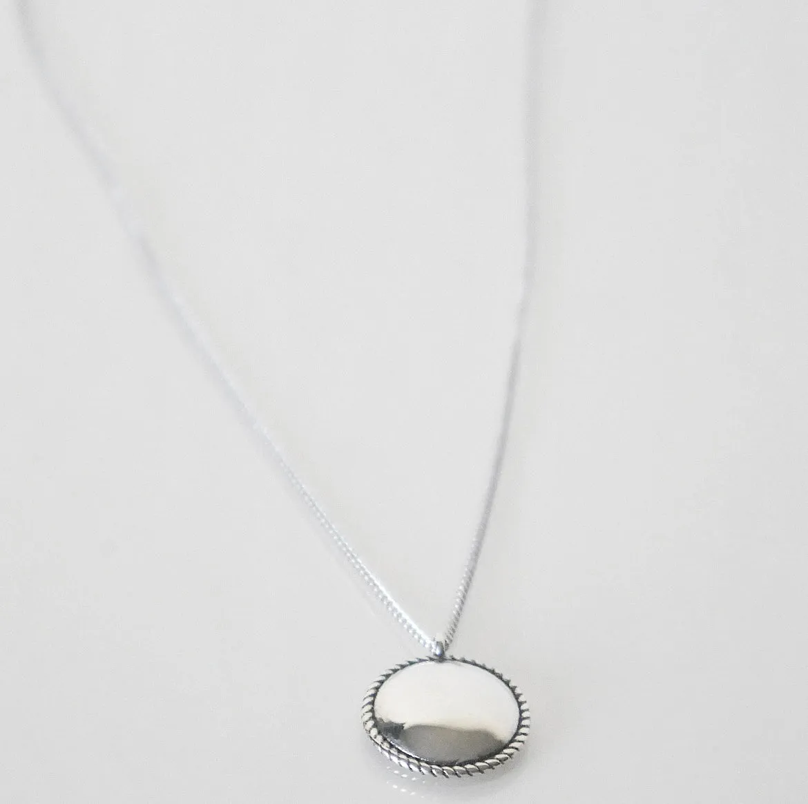 Vintage Coin Necklace, .925 Sterling Silver Waterproof, Hypoallergenic Plain Dainty Necklace