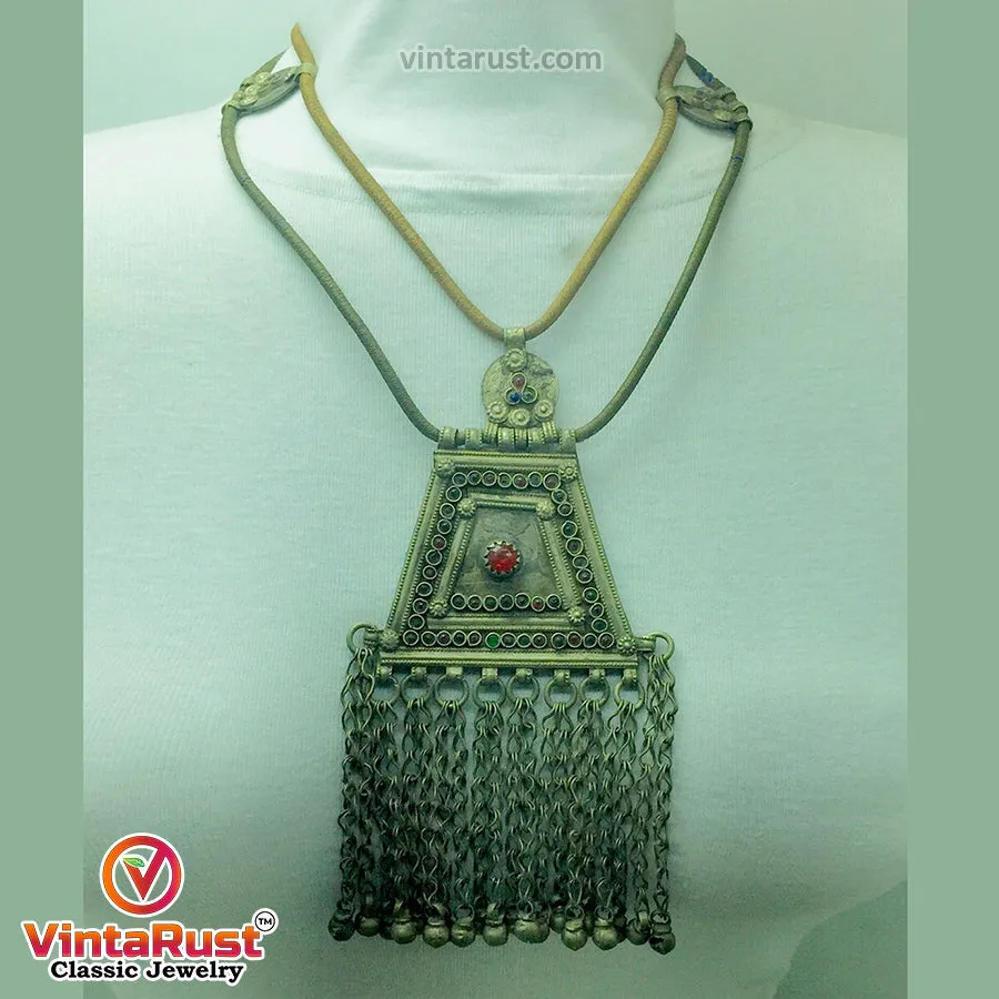 Vintage Two Layers Tribal Pendant Necklace