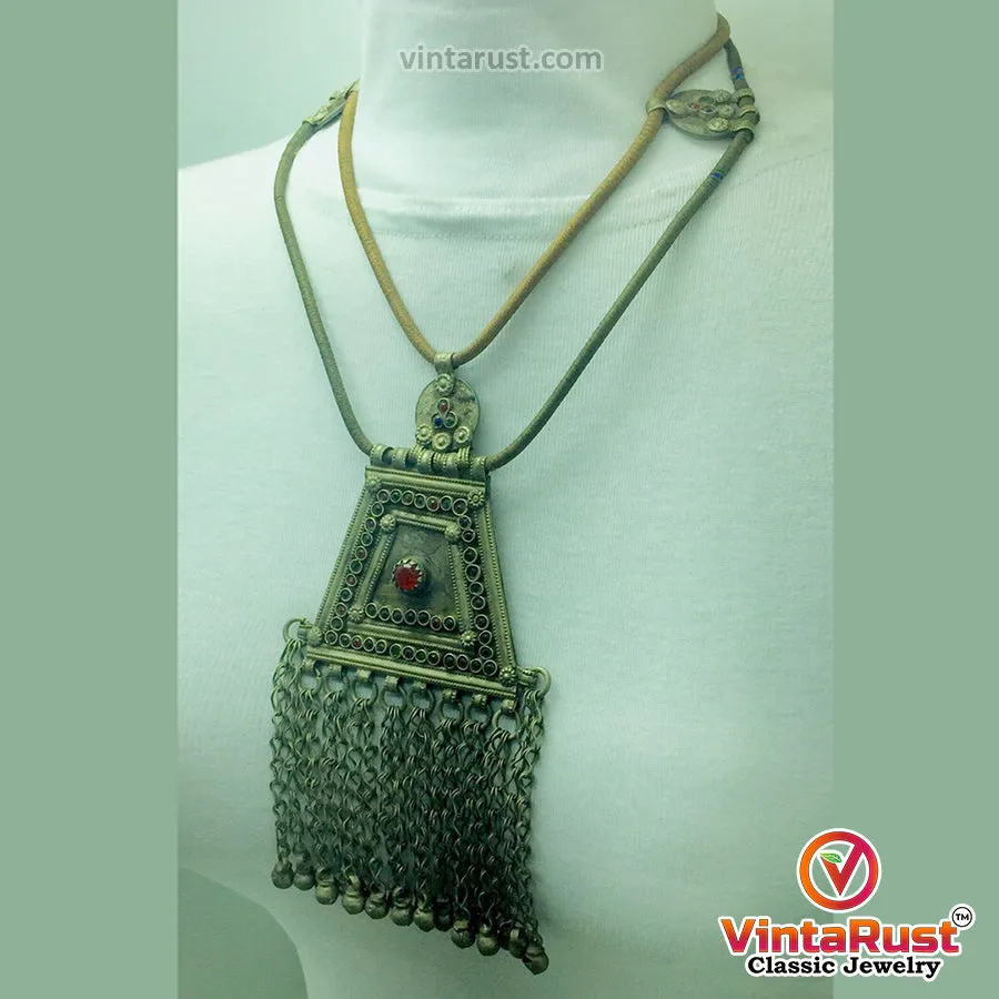 Vintage Two Layers Tribal Pendant Necklace