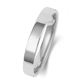 Wedding Band Platinum Flat Court 3mm-1.4 Wedding  Ring WP123M