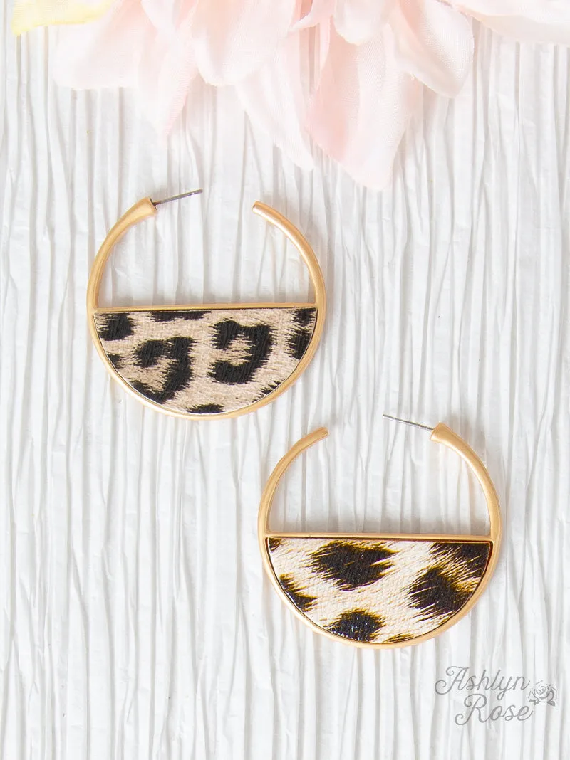 'Wild Secrets' Leopard Hoop Earrings, Leopard