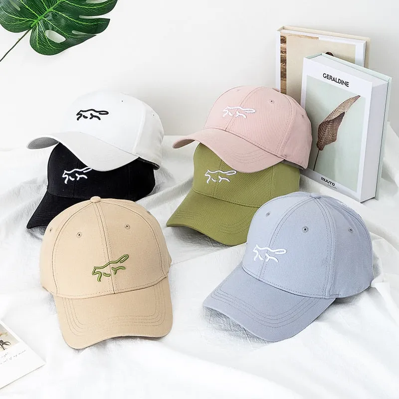 Women Men Cotton Cap Fashion Fabio Fox Embroidered Baseball Cap Female Casual Adjustable Outdoor Couple Streetwear Hat