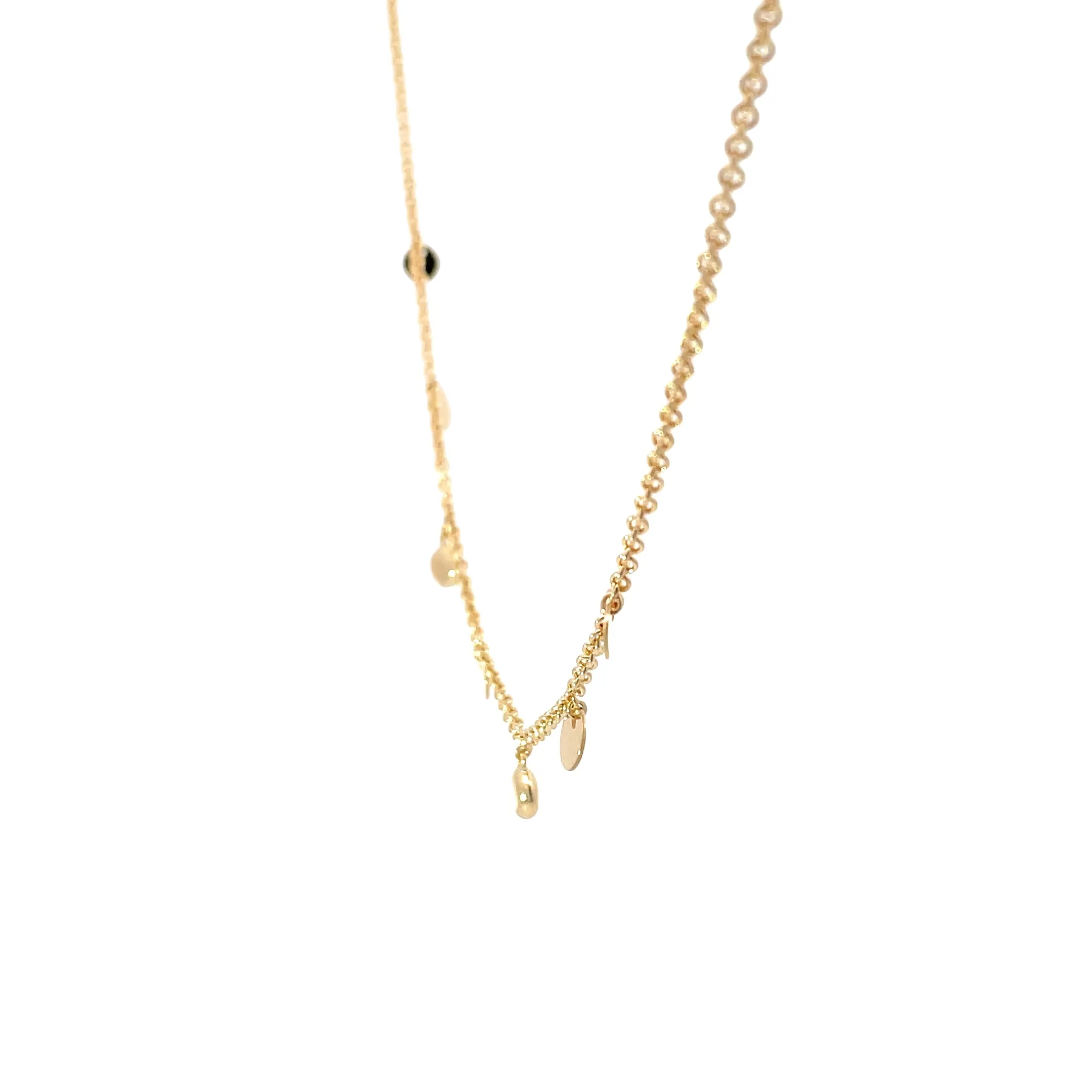 Yellow Modern Electrum Diamond Station Necklace