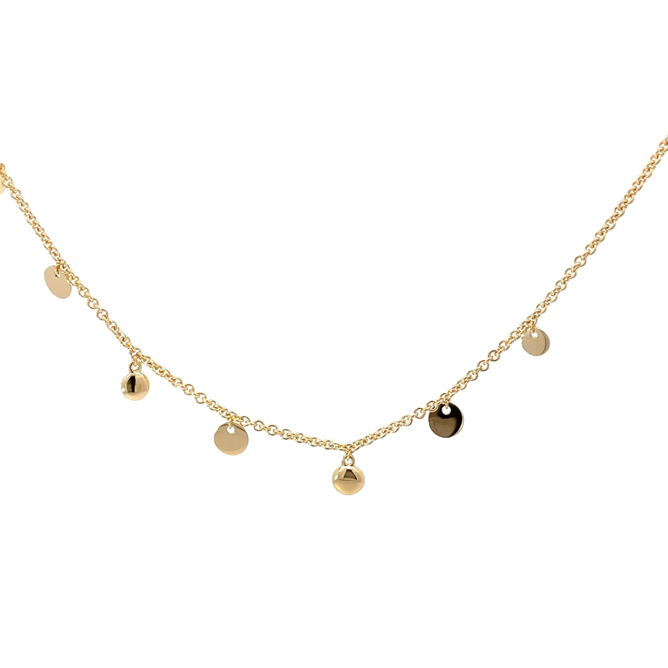 Yellow Modern Electrum Diamond Station Necklace