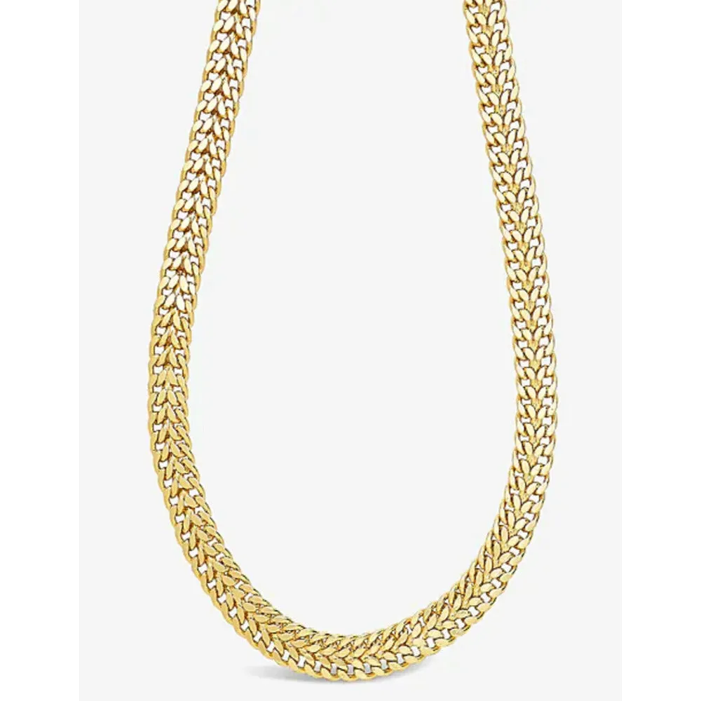 Zoe Flat Link Chain Choker Necklace - Gold